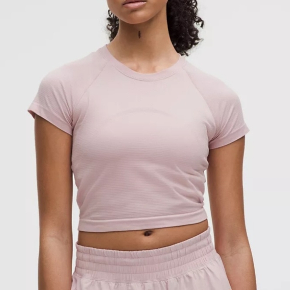 lululemon athletica Pale Pink Ribbed Crop Top